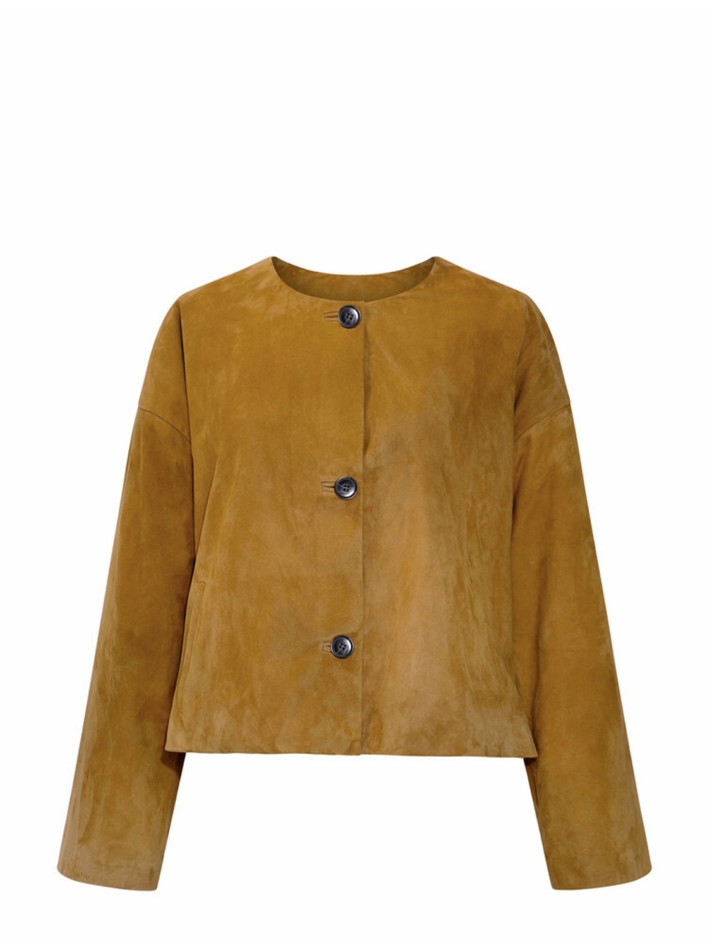 Women's Suede Button Jacket in Brown
